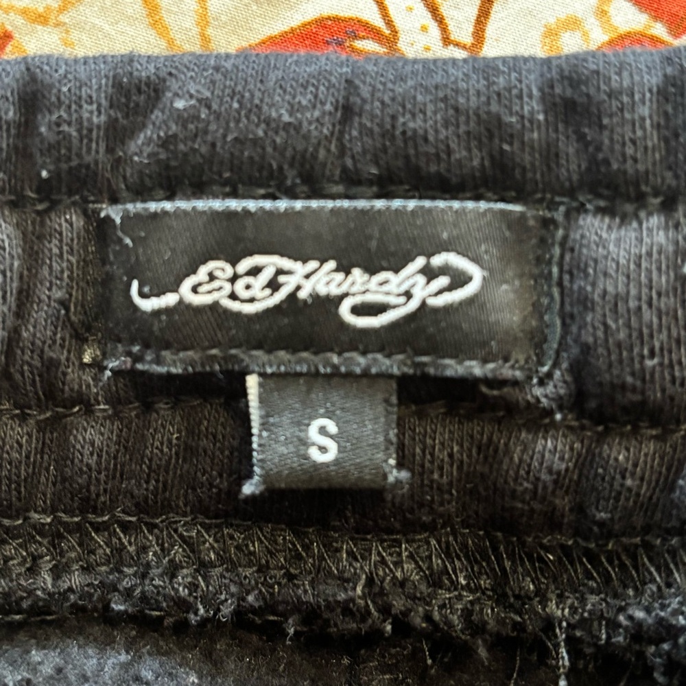 Ed Hardy Love Kills Slowly Matching Set Hoodie & Sweatpants Y2K Black Size S - Picture 10 of 11